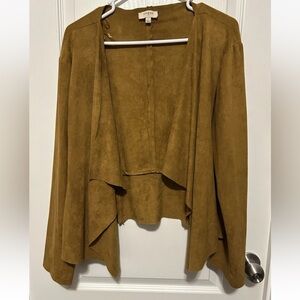 Umgee Women's Brown Faux Suede Jacket Size Large Western Festival Boho